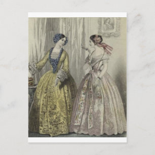 Postal Guerra Civil Antebellum Fashion Ladies Ball Gown