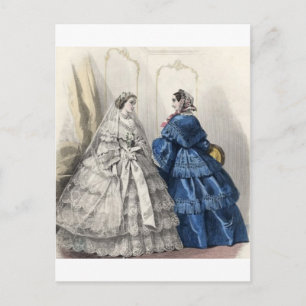 Postal Guerra Civil Antebellum Fashion Ladies Ball Gown