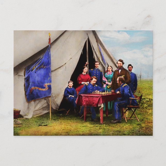 Postal Guerra Civil - Juego de ajedrez de guerra civil 18 (Anverso)