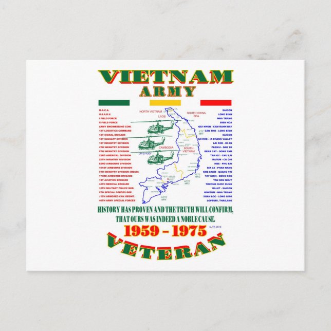 POSTAL GUERRA DE VIETNAM. VETERANO DEL EJÉRCITO ESTADOUNI (Anverso)
