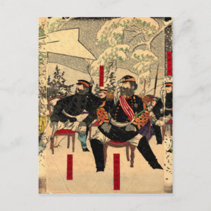Postal Guerra japonesa en Kagoshima por Tsukioka Yoshitos