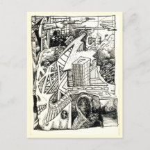 "Guerra moderna", dibujo de tinta