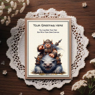 Postal Guerrera Troll Femenina de Cualquier Ocasión Libro