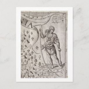 Postal Guerrero de Susquehannock, detalle del Mapa de Vir