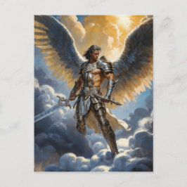 Postal Guerrero Dorado del Arcángel Miguel del Cielo