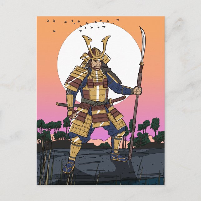 Postal Guerrero Samurái  (Anverso)