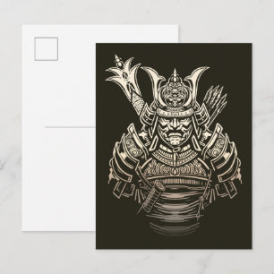 Postal Guerrero Samurái Feroz – Audaz Armadura Japonesa