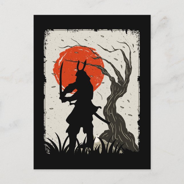 Postal Guerrero Samurai Japonés (Anverso)