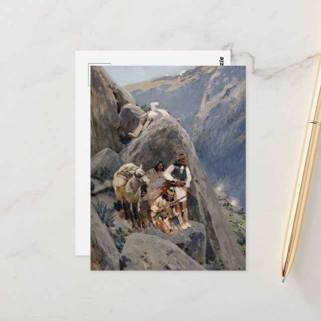 Postal Guerreros Apache: Emboscada en la caballería norte (Anverso/Reverso In Situ)