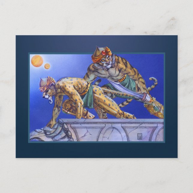 Postal Guerreros del gato (Anverso)