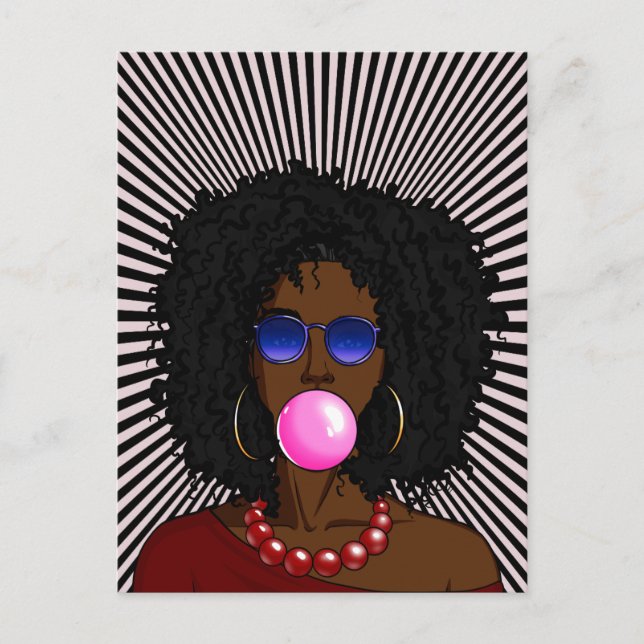Postal Guia de burbujas de mujeres afroamericanas arte po (Anverso)