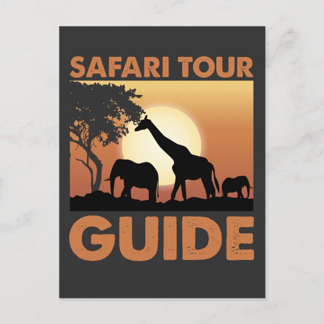 Postal Guía de la gira Safari para animales salvajes de Á (Anverso)