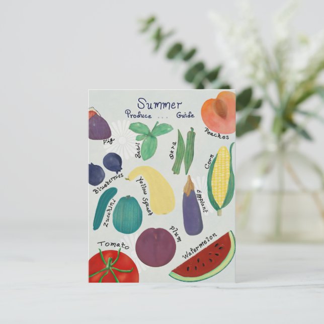 Postal Guía de productos de verano (Anverso de pie)