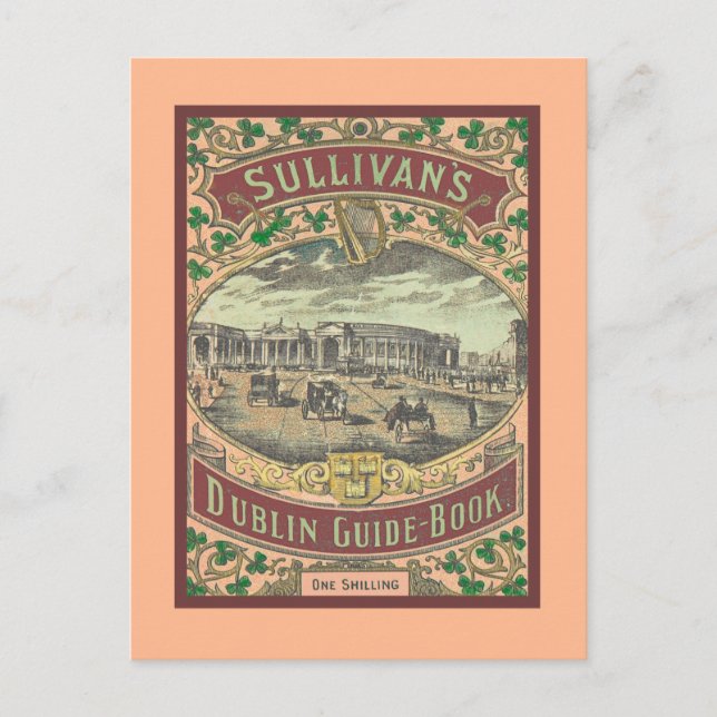 Postal Guía turística de época de Dublín Irlanda Viaje (Anverso)