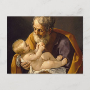 Postal Guido Reni - San José y el Niño Cristo