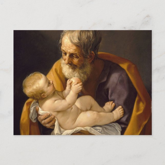 Postal Guido Reni - San José y el Niño Cristo (Anverso)
