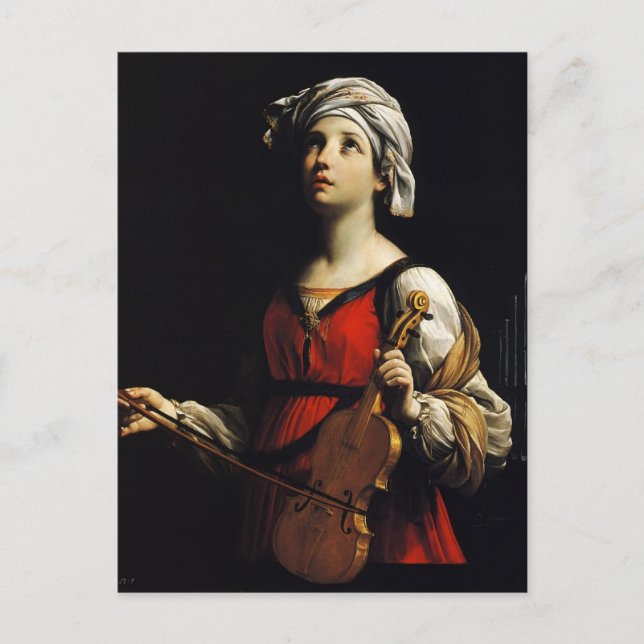 Postal Guido Reni-St Cecilia (Anverso)