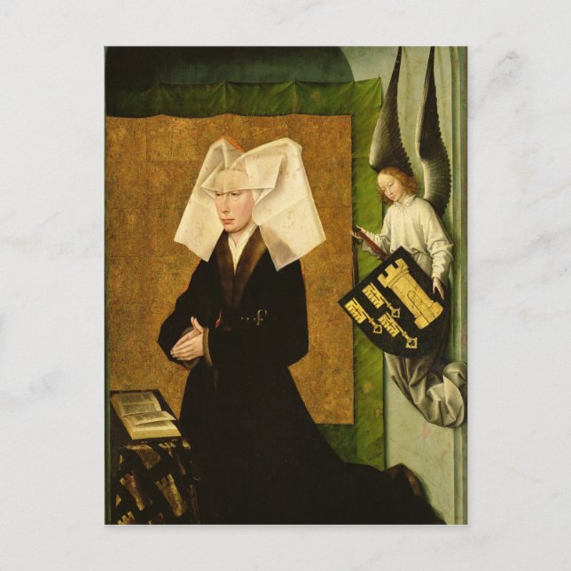 Postal Guigone de Salins, esposa del donante (Anverso)