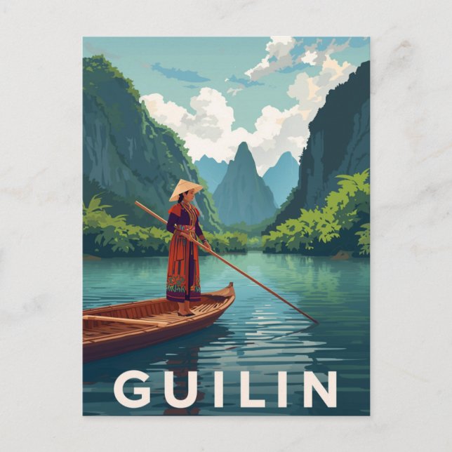 Postal Guilin China River Scenery (Anverso)