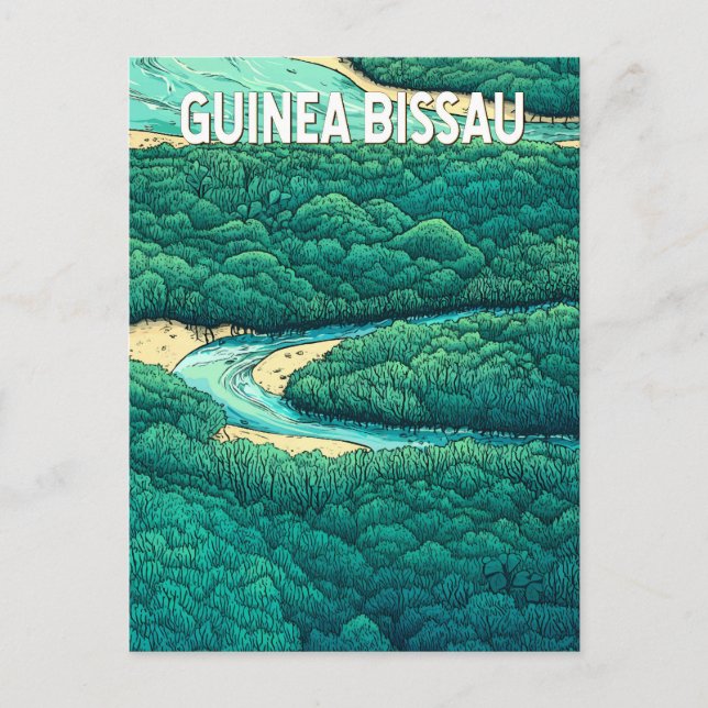 Postal Guinea Bissau Ilustracion Viaje de arte (Anverso)