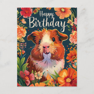 Postal Guinea Cerdo Feliz Cumpleaños
