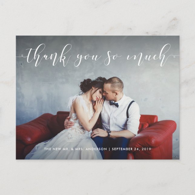 Postal Guión amoroso | Gracias por la foto (Anverso)