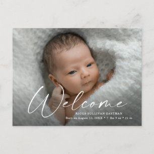 Postal Guión Bienvenida Bebé Foto Nacimiento Agradecimien