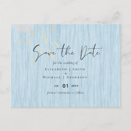 Postal Guión Boda de Oro Azul Dusty de Presupuesto