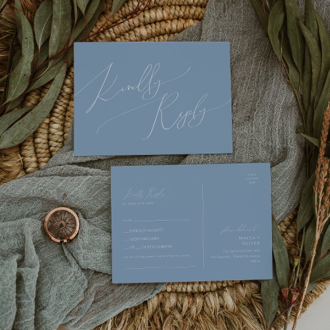 Postal Guión caprichoso | Dusty Blue Song Request RSVP (Subido por el creador)
