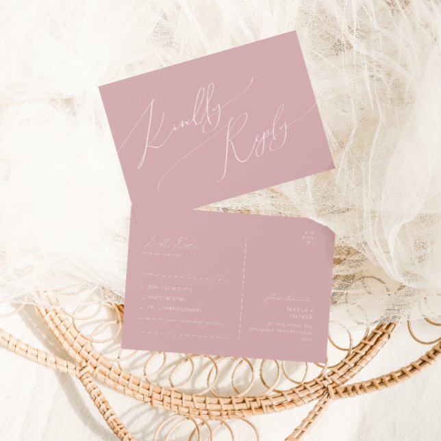 Postal Guión caprichoso | Dusty Rosa de solicitud de canc (Subido por el creador)