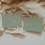 Postal Guión caprichoso | Sage Green Boda Gracias<br><div class="desc">Presentamos nuestro impresionante guión caprichoso | boda verde sabio gracias postal perfecto para su sencilla y moderna celebración de primavera boho. Nuestro elegante diseño incluye una vibrante paleta de colores pastel y luminosa con un guión de caligrafía de moda vintage. Ya sea que prefiera un estilo minimalista o clásico, nuestro...</div>