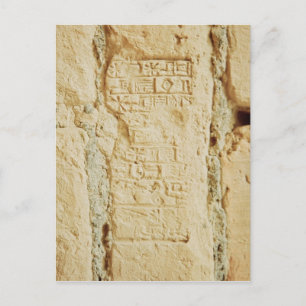 Postal Guión cuneiforme en la pared de un palacio
