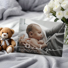Postal Guión de agradecimiento Anuncio de nacimiento de b