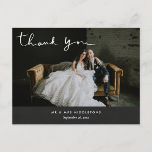 Postal Guión de agradecimiento Boda vintage de pizarra