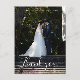 Postal Guión de agradecimiento foto personalizada boda ag