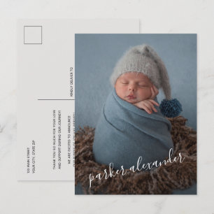 Postal Guión de agradecimiento para foto de bebé Anuncio 