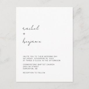 Postal Guion de boda minimalista tipografía moderna simpl