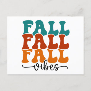 Postal Guión de caligrafía de caída de caída de otoño