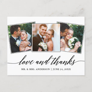 Postal Guión de caligrafía moderna 3 Foto Amor y agradeci