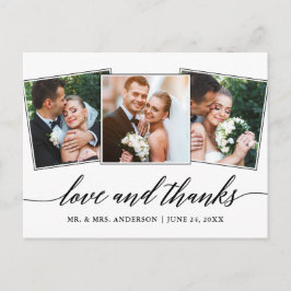 Postal Guión de caligrafía moderna 3 Foto amor y gracias