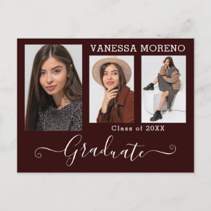 Postal Guión de caligrafía moderna 3 Foto Graduación de p