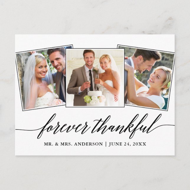 Postal Guión de caligrafía moderno 3 foto para siempre ag (Anverso)