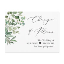 Guión de cambio de planes Simple Elegante Eucalipt