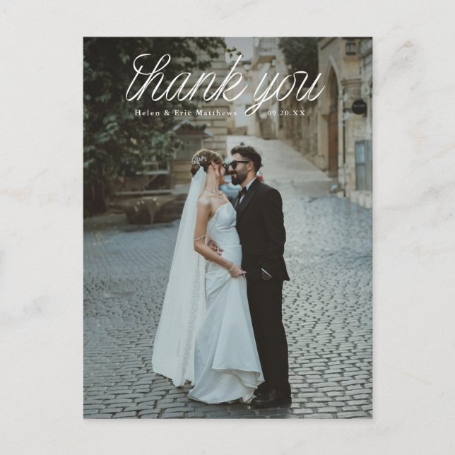 Postal Guión de cinta parte superior fotografía de boda m (Anverso)