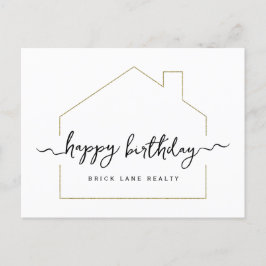 Postal Guión de firma Feliz cumpleaños Realty 