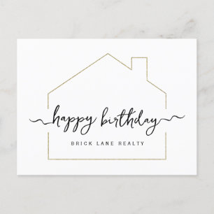 Postal Guión de firma Feliz cumpleaños Realty 