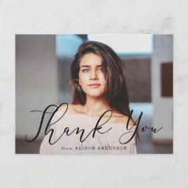 Postal Guión de foto de graduación de agradecimiento tras