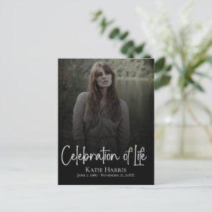 Postal Guión de Funeral Moderno Celebración de la Vida 