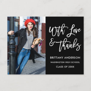 Postal Guión de graduación de amor gracias moderno con pi