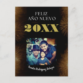Postal Guión de la caligrafía Feliz Año Nuevo Elegante